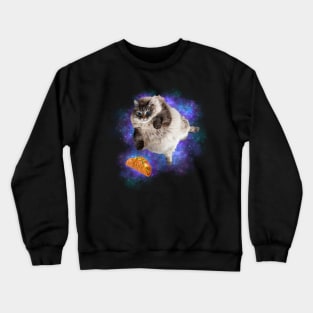 funny tacos cat galaxy Crewneck Sweatshirt